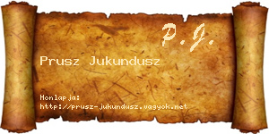 Prusz Jukundusz névjegykártya
